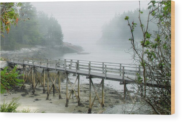 Misty Wood Print featuring the photograph Misty Bridge by Marilyn Marchant