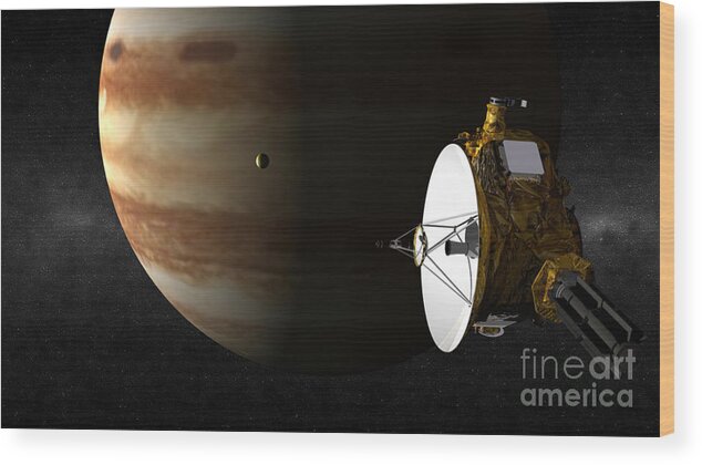 Astronomy Wood Print featuring the photograph New Horizons Flies By Jupiter by Johns Hopkins University APL / Southwest Research Institute
