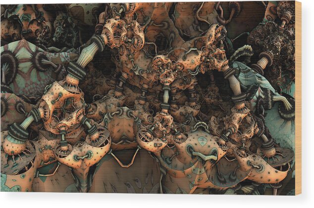 Mandelbulb Wood Print featuring the digital art Not Suitable For Consumption by Hal Tenny