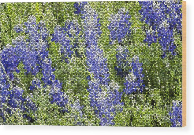 Texas Bluebonnets Wood Print featuring the photograph Stained Glass Bluebonnets by Betty LaRue