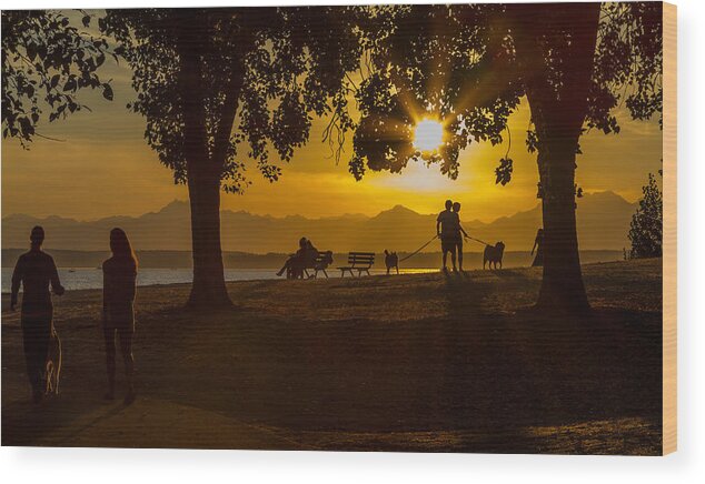 Summer Wood Print featuring the photograph Summer's Last Sunset by Ken Stanback