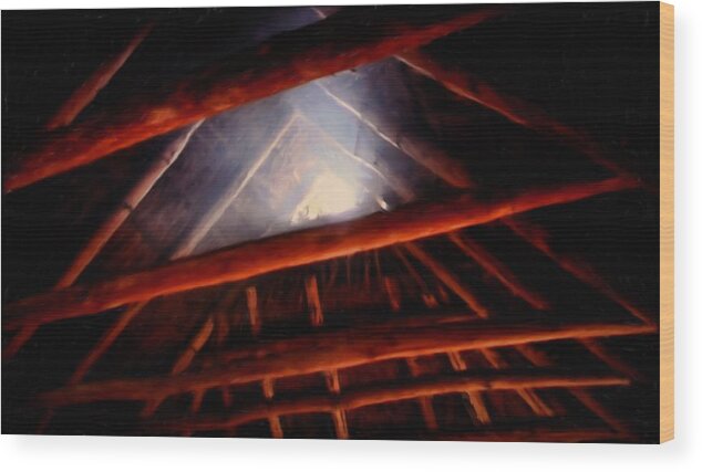 Light Of God Wood Print featuring the painting The Light Of God by Steven Richardson