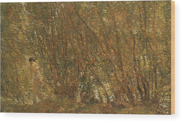 Under The Alders Wood Print featuring the painting Under the Alders by Childe Hassam