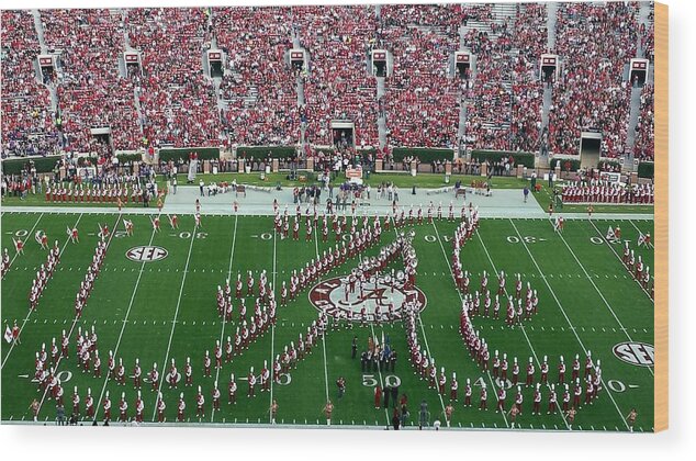 Gameday Wood Print featuring the photograph Bama Script A by Kenny Glover