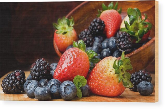 Berry Wood Print featuring the photograph Berry #1 by Jackie Russo