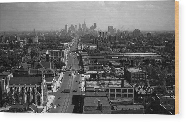 Detroit Wood Print featuring the photograph Detroit 1942 #1 by Mountain Dreams