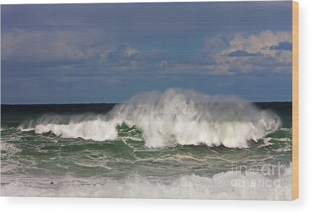 Africa Wood Print featuring the photograph Hermanus Surf, South Africa, Indian #1 by Gerard Lacz