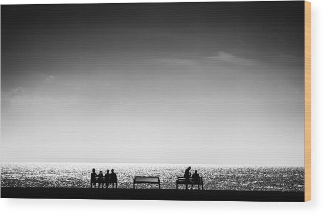 B_w Wood Print featuring the photograph Is This Seat Taken #1 by Peter Scott