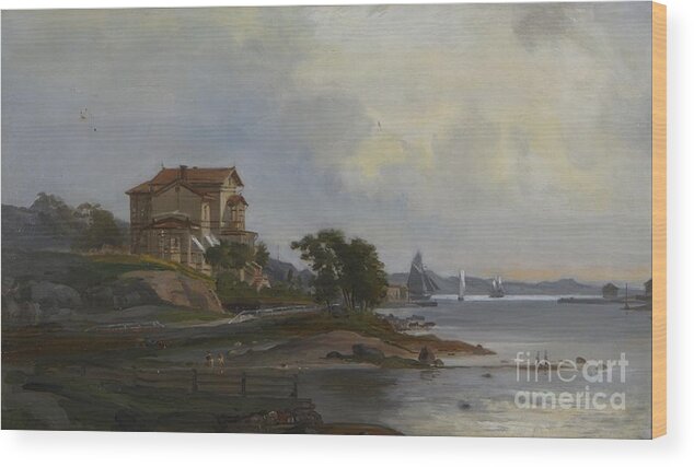 Johan Knutson (1816-1899) Wood Print featuring the painting Kaivopuisto #1 by MotionAge Designs