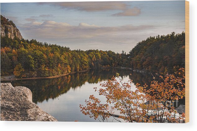 Fall Wood Print featuring the photograph Mohonk Mountain House Lake #1 by Alissa Beth Photography