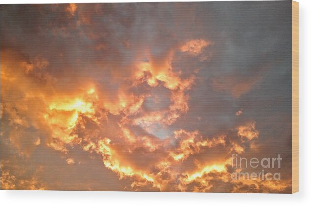 Pink Clouds Wood Print featuring the photograph Pink Skies in the Morning #1 by Anita Adams