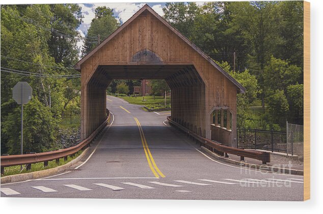 Quechee Covered Bridge Wood Print featuring the photograph Quechee Covered Bridge #3 by Scenic Vermont Photography