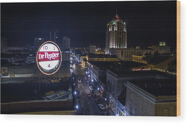 Dr. Pepper. Roanoke Wood Print featuring the photograph 10,2 And 4 #102 by Star City SkyCams