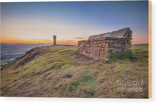 Cowling Wood Print featuring the photograph Sunrise in Cowling on last day of April #12 by Mariusz Talarek