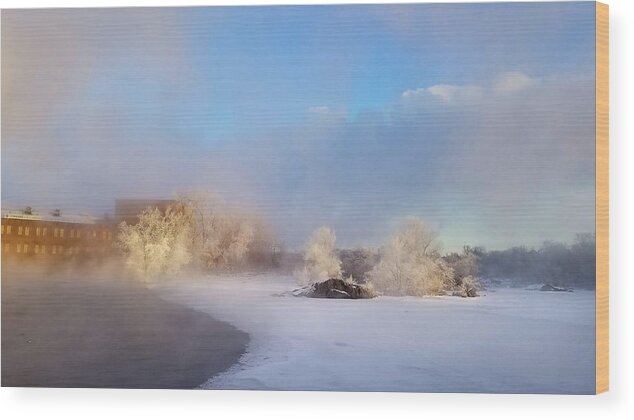 Wisconsin River Wood Print featuring the photograph 14 Below on the River by Brook Burling