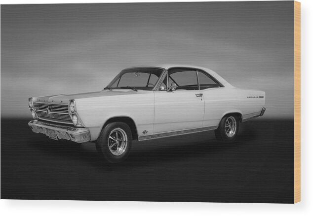 Frank J Benz Wood Print featuring the photograph 1966 Ford Fairlane 500XL - 66FDFAIR44 by Frank J Benz