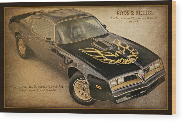 Car Wood Print featuring the photograph 1977 Pontiac Firebird Trans Am by Barbara Zahno