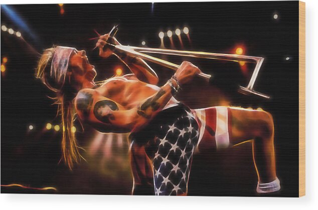 Axl Rose Wood Print featuring the mixed media Axl Rose Collection #5 by Marvin Blaine