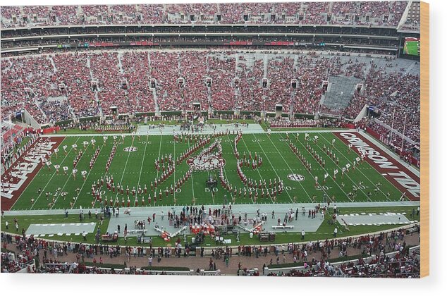 Gameday Wood Print featuring the photograph Bama A Panorama #2 by Kenny Glover