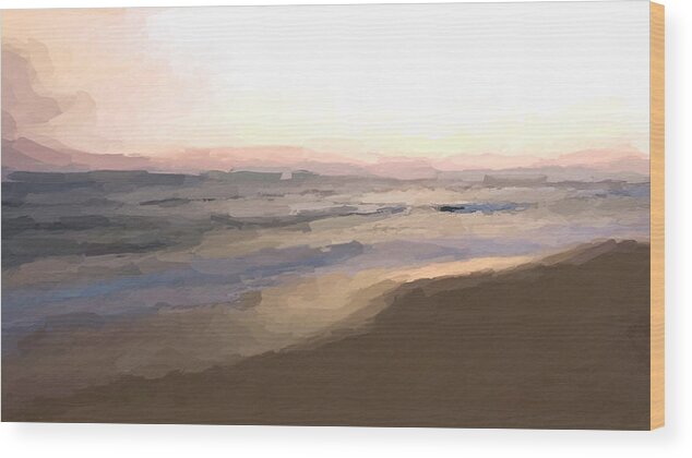 Anthony Fishburne Wood Print featuring the mixed media Beach sunrise #3 by Anthony Fishburne