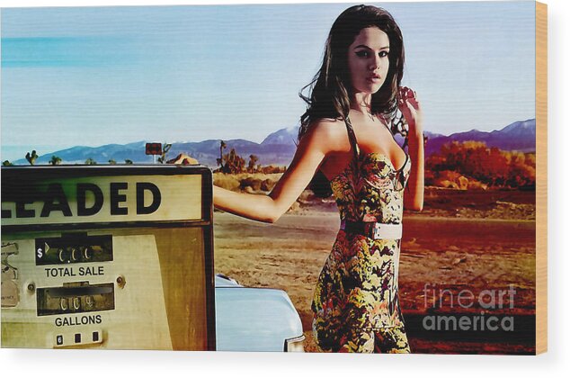 Selena Wood Print featuring the digital art Selena Gomez #3 by Marvin Blaine