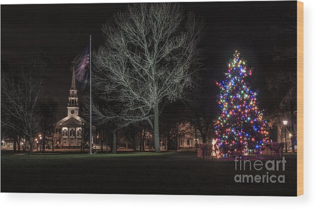 Christmas Wood Print featuring the photograph Guilford, Connecticut. #1 by New England Photography
