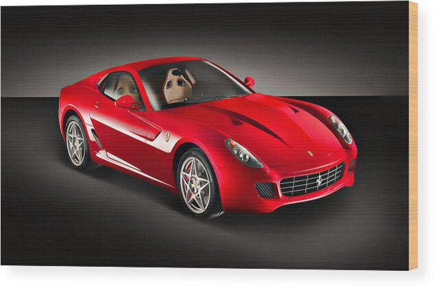Ferrari Wood Print featuring the photograph Ferrari #8 by Jackie Russo