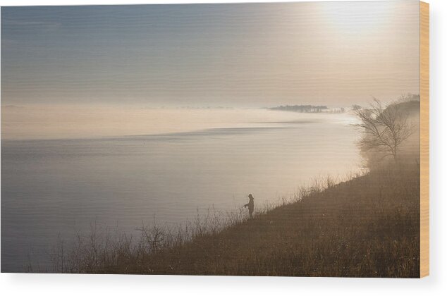 Fishing Wood Print featuring the photograph A Perfect Morning by Penny Meyers