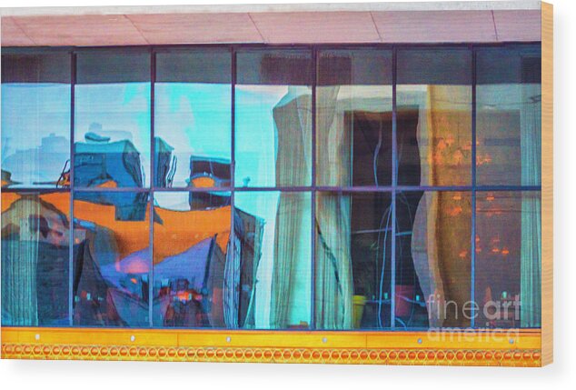 Architecture Wood Print featuring the photograph Abstract Architectural Reflection by Frances Ann Hattier