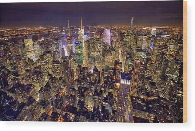 Hdr Wood Print featuring the photograph Across Manhattan by Ross Henton