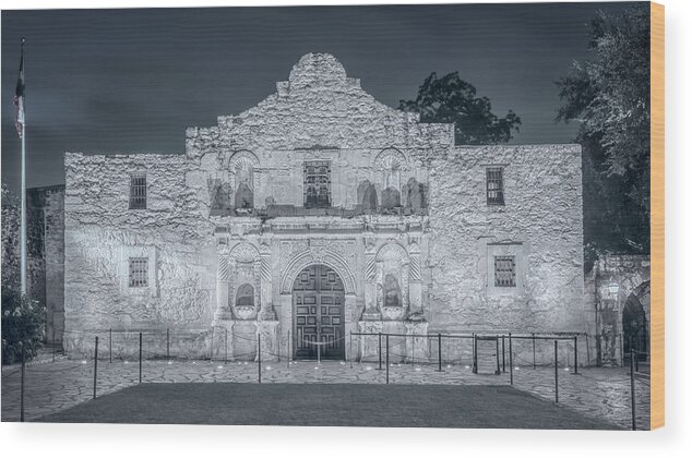 Joan Carroll Wood Print featuring the photograph Alamo Dawn II by Joan Carroll