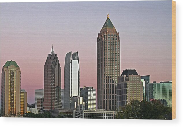 Atlanta Wood Print featuring the photograph Atlanta, Georgia - Midtown at Dusk by Richard Krebs