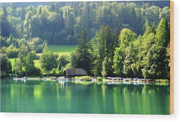 Austrian Lake Wood Print featuring the photograph Austrian Lake by Kathy Kelly