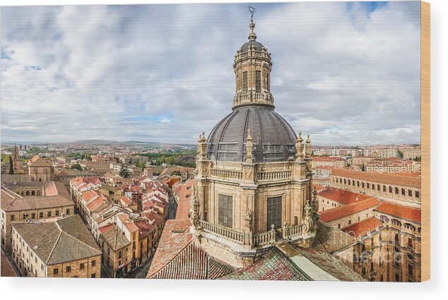 Ancient Wood Print featuring the photograph Bierdview of historic city of Salamanca by JR Photography
