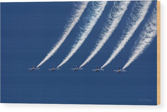Blue Angels Wood Print featuring the photograph Blue Angels Formation by John A Rodriguez