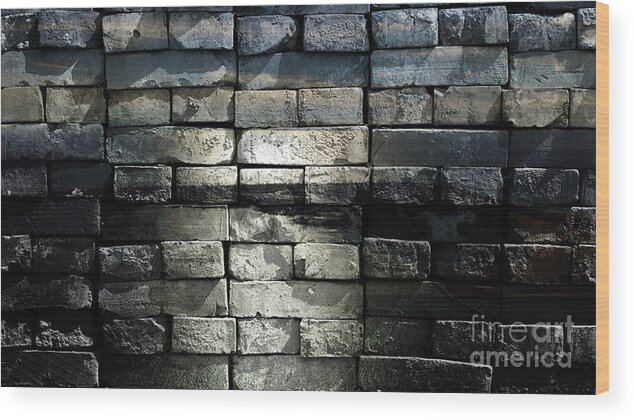 Brick Wood Print featuring the photograph Brick wall by Jolanta Anna Karolska