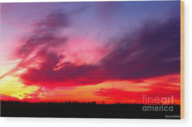 Sunset Wood Print featuring the photograph Candy Colored Sky by Gina Welch