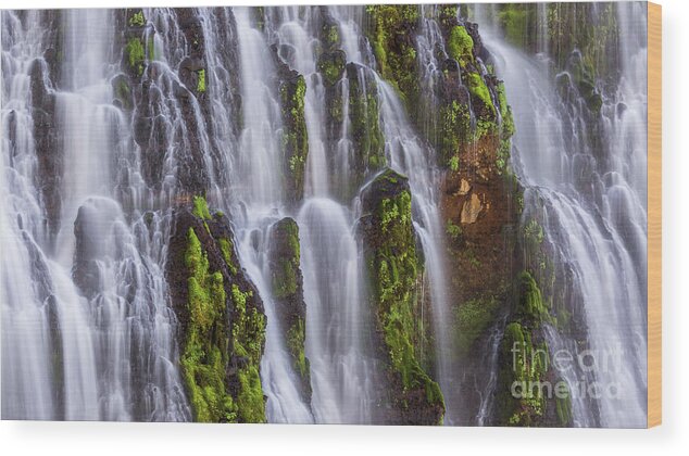 Waterfall Wood Print featuring the photograph Cascade Panoramic by Anthony Michael Bonafede