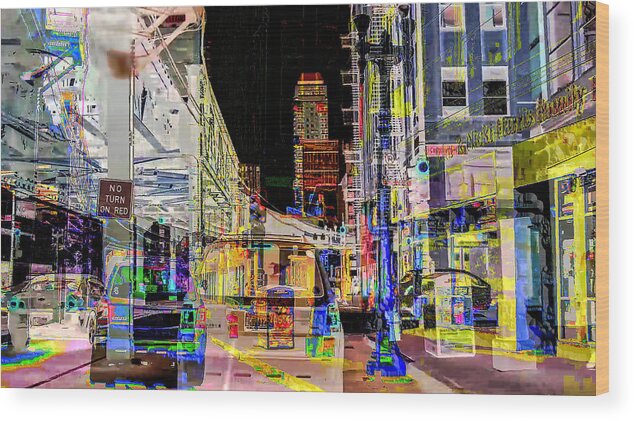 City Traffic Wood Print featuring the digital art Chicago Loop by Judith Barath