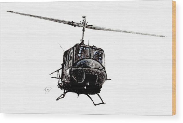 Chopper Wood Print featuring the painting Chopper by Joe Dagher