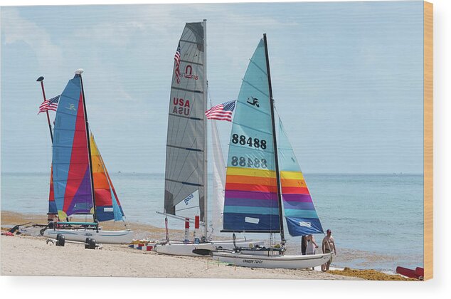 Florida Wood Print featuring the photograph Colorful Catamarans 4 Delray Beach Florida by Lawrence S Richardson Jr