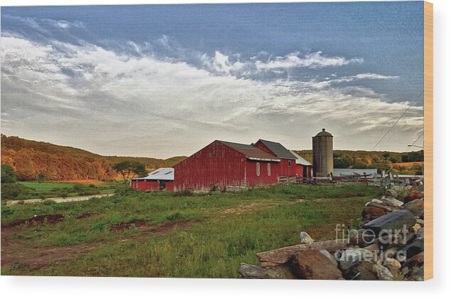 This Farm Is Located In Rural Warren Wood Print featuring the photograph Connecticut Country by Dani McEvoy