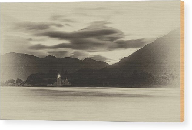 Ardgour Wood Print featuring the photograph Corran Narrows at dusk. by John Paul Cullen