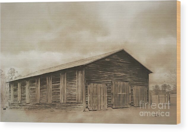 Barns Wood Print featuring the digital art Country Barn by DB Hayes