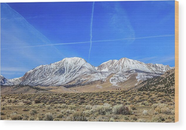 Mountains Wood Print featuring the photograph Criss Cross above Eastern Sierras by Mark Joseph