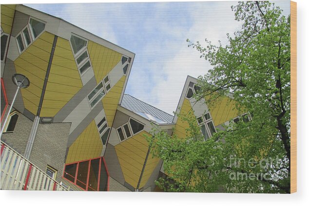 Rotterdam Wood Print featuring the photograph Cube Houses 29 by Randall Weidner