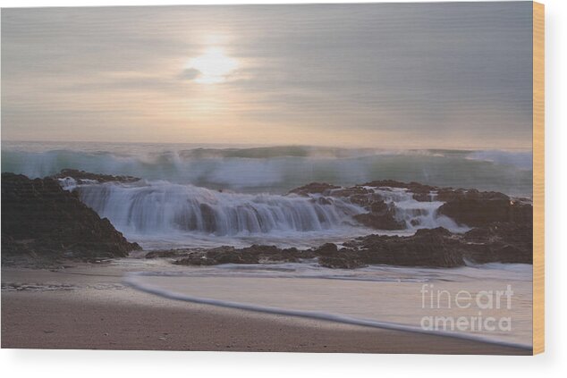 Langs Beach Wood Print featuring the photograph Day Break Paradise by Kym Clarke