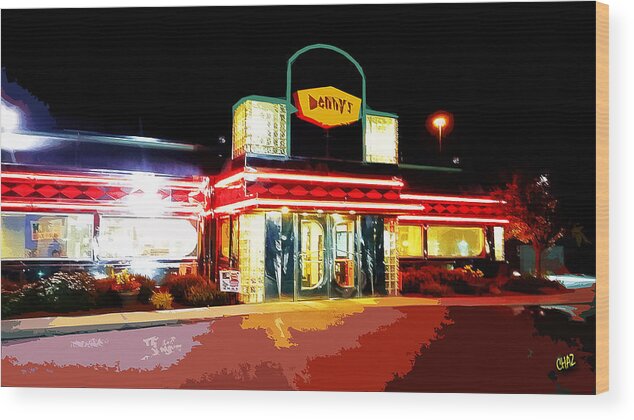 Classic Wood Print featuring the painting Denny's Diner by CHAZ Daugherty