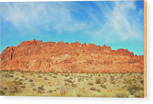 Frank Wilson Wood Print featuring the photograph Desert Valley Of Fire by Frank Wilson