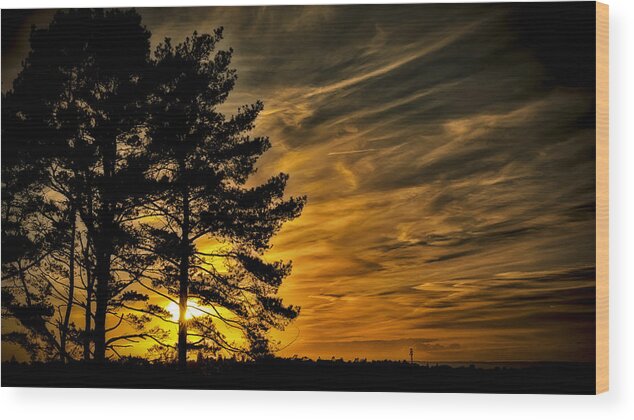Sunset Wood Print featuring the photograph Devils Sunset by Chris Boulton